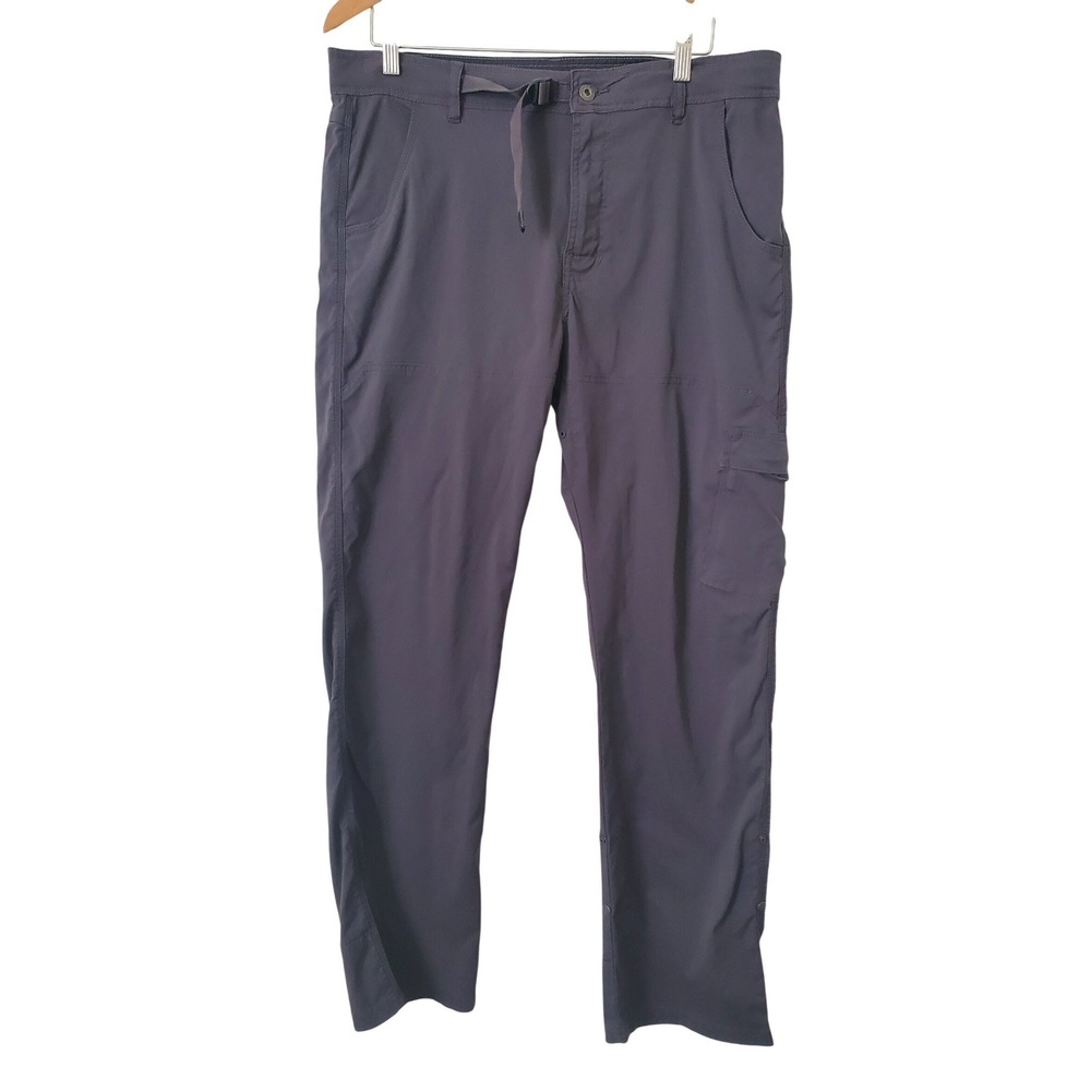 Prana Stretch Zion Mens Cargo‎ Pants Gray XL Outdoor Hiking Travel Convertible